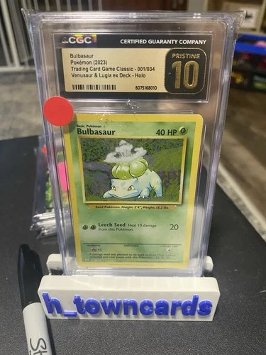 CGC 10 PRISTINE Pokemon Bulbasaur 001/034 Trading Card Game Classic CLV Holo