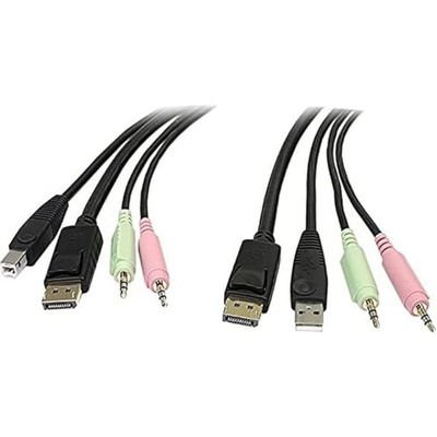 StarTech.com 6ft 4-in-1 USB DisplayPort KVM Switch Cable w/Audio & Microphone (D