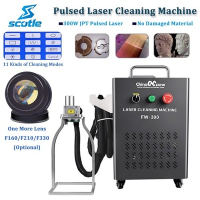 JPT 300W Pulsed Laser Cleaning Machine Metal Wood Stone Wall Paint Rust Remove