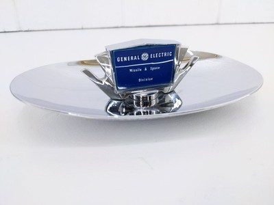 60s MCM GE Missile & Space Division Chrome Coin Ring Tray Ashtray Pincherette