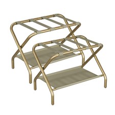 Smuxee Gold Luggage Rack Pack of 2, Foldable Suitcase Stand with 2PCS