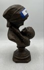Vintage Brown Classic Victorian Style Mother And Child Bust Sculpture — photo 4