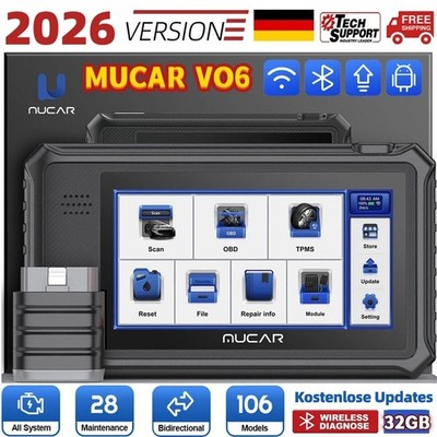 MUCAR VO6 Profi KFZ OBD2 Diagnosegerät Scanner Schlüsselcode All System 28 Reset