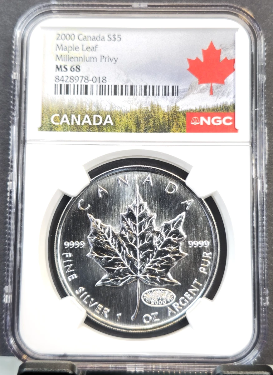 Canadian Maple Leaf NGC Grade MS 68 Silver Bullion Coins for sale