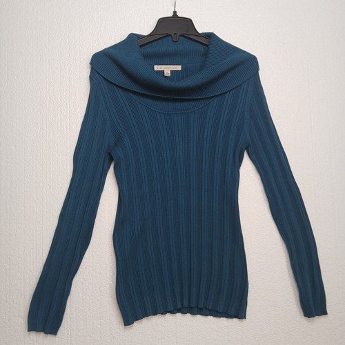 Debbie Morgan Women's Stretchy Teal (green) LongSleeve Cowl Neck Sweater Size L - Picture 12 of 12