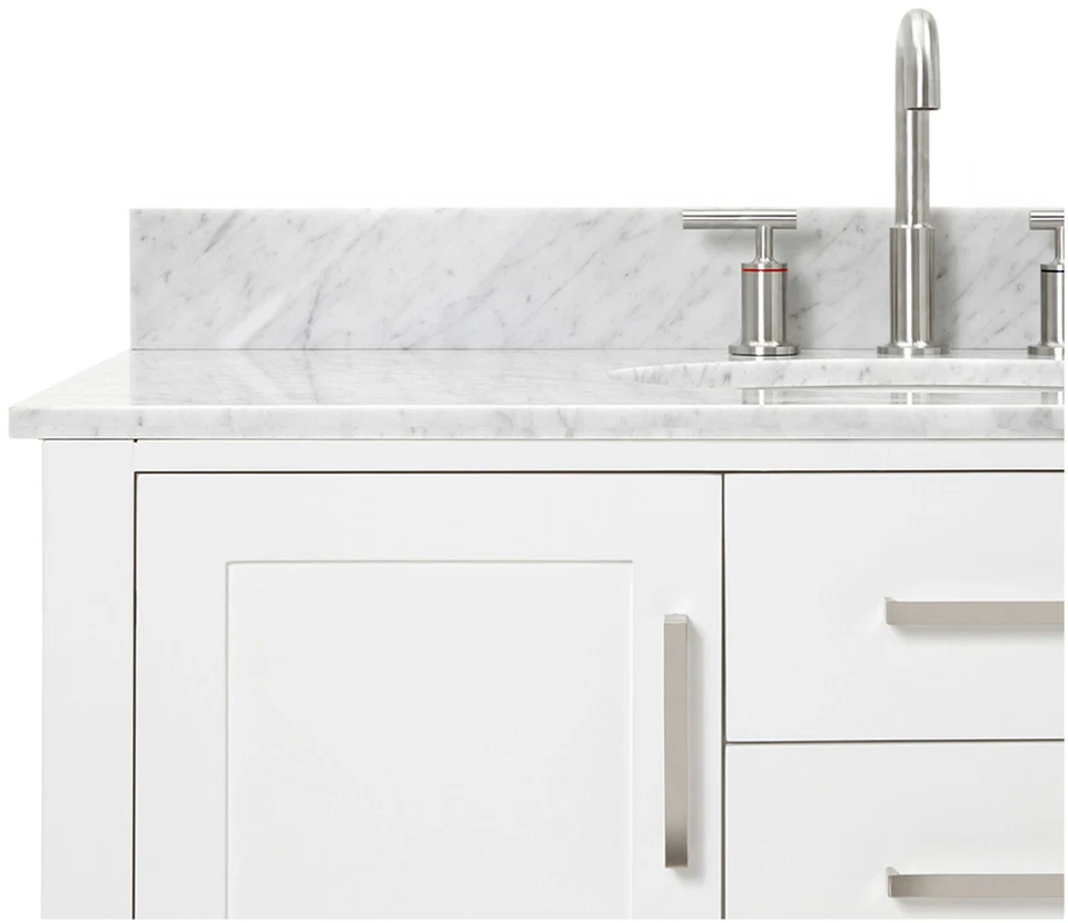 Tocador Ariel R043SCW2OVO Bayhill 42" grueso mármol Carrara - gris Foto 2 de 4