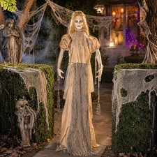 6-Ft Animated Dead Bride Standing Halloween Figure Arms Move Lit Eyes Sound 158