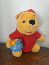 Disney Mattel 1998 Plush Winnie the Pooh 11 Inch Light Up Honey Pot Night Cap