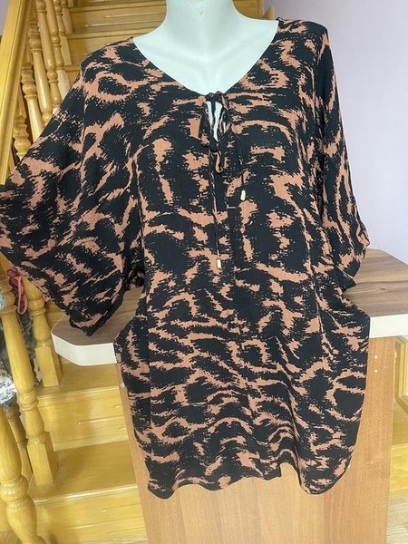 Women Jasper Conran Dress Brown Viscose 40 / L /