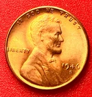 1946-S Lincoln Wheat Cent Penny GEM RED BU From an Original Bank Roll
