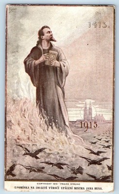 Postcard Commemoration of 500th Anniversary of Bruning of Master Jan Huis 1915