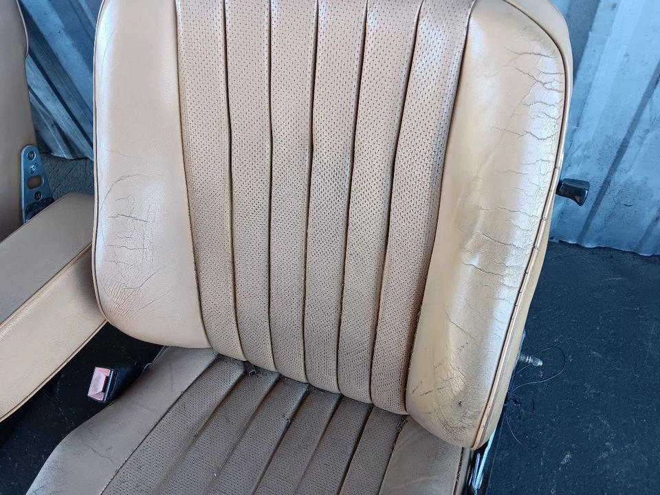 1986-1989 Mercedes R107 380SL 450SL 560SL Front Seat Left Right Pair Palomino  - Image 4 of 4