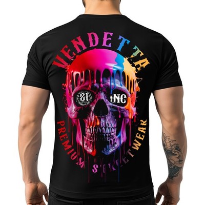 Vendetta Inc. Herren Shirt Rundhals kurzarm Color Skull schwarz VD-1532 S - 5XL