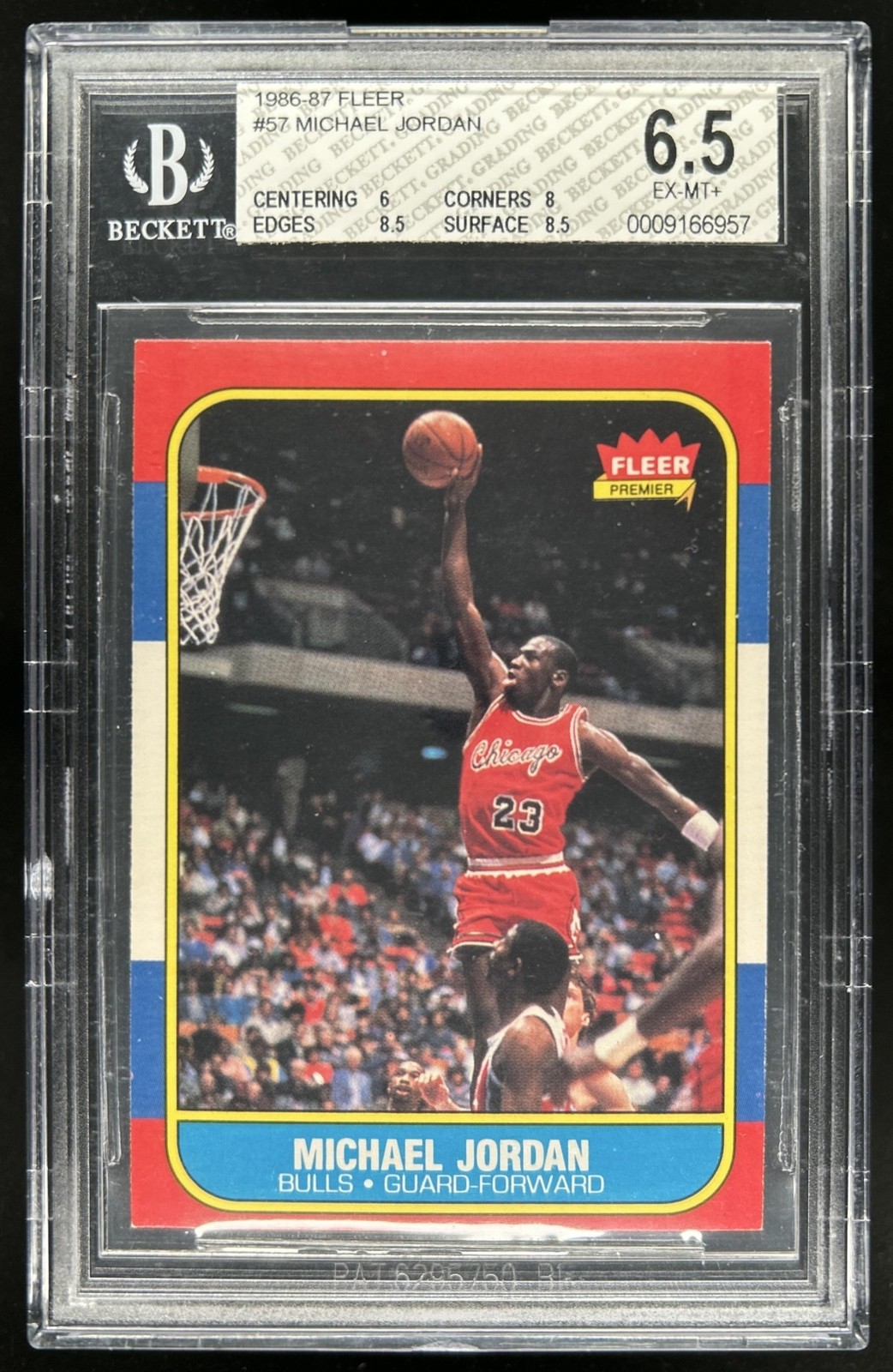 1986-87 Fleer Michael Jordan Rookie RC #57 Bulls BGS 6.5