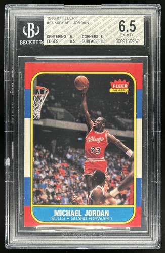 1986-87 Fleer Michael Jordan Rookie RC #57 Bulls BGS 6.5