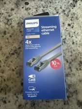 Philips 10ft Cat8 RJ45 Network Ethernet Cable 40Gbps Streaming Gaming - Gray