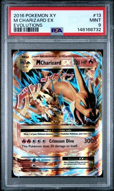 PSA 9 M Charizard EX 13/108 Pokemon XY Evolutions Mega Card