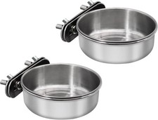 2 Pcs Small Bird Feeding Dish Cups Parrot Food Bowl Cage with Small 2 Pack New