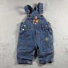 Vintage Disney Winnie the Pooh Sailor Denim Overall One-Piece 3-6 Months Blue 2B