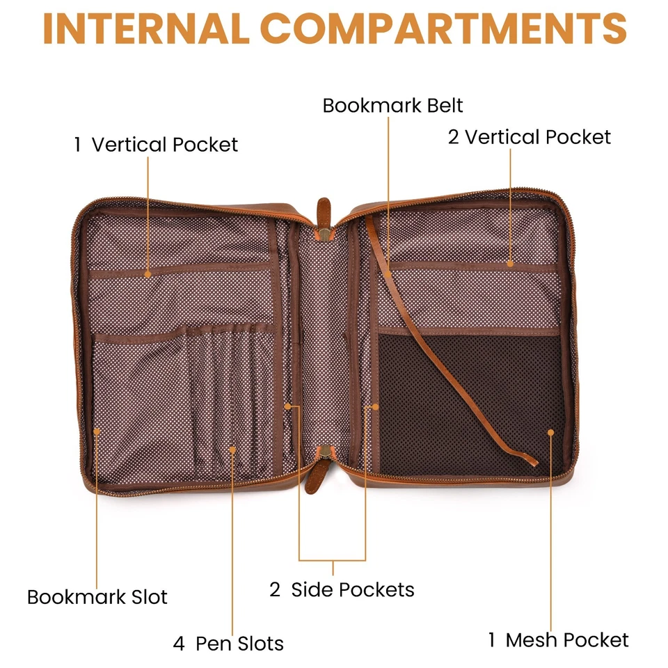 Handmade Vintage Genuine Leather Bible Cover for Men & Women - image 2 of 4