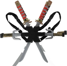 Kids Red Toy Ninja Sword Set Boys Plastic Weapon Pack Warrior Costume Accessory