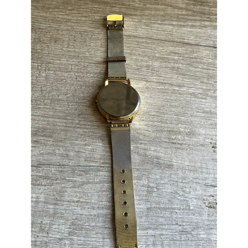 Elegante Analog Armbanduhr Damen Gold Mesh Quarz mit Strass Lünette - Bild 4 von 5