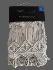 NIP Rachel Zoe Macrame Window One Curtain Panel Rope White 44" x 96"