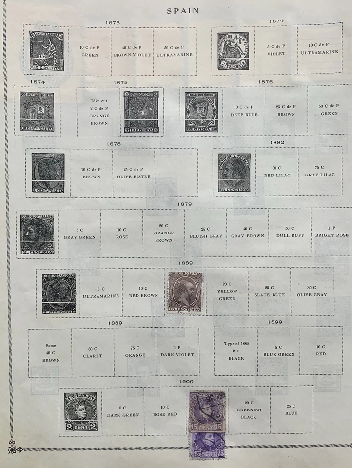 España 158 estampillas usadas en muy buen estado con algunas estampillas M/OG LH en papel de Cenicienta Foto 4 de 4