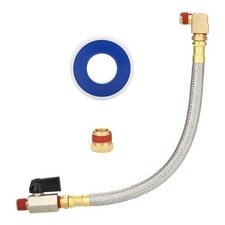 HK Extended Tank Drain Assembly Kit with 10 Inch Braided Steel Hose 1/4 Inch ...