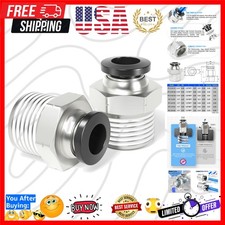 Male Straight 1/4 Inch Tube OD x 1/2 Inch NPT Thread Push to Connect Fittings...