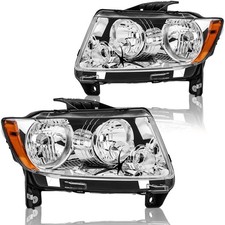 Headlights Assembly Pair for 2011-2013 Jeep Grand Cherokee / 2011-2017 Jeep