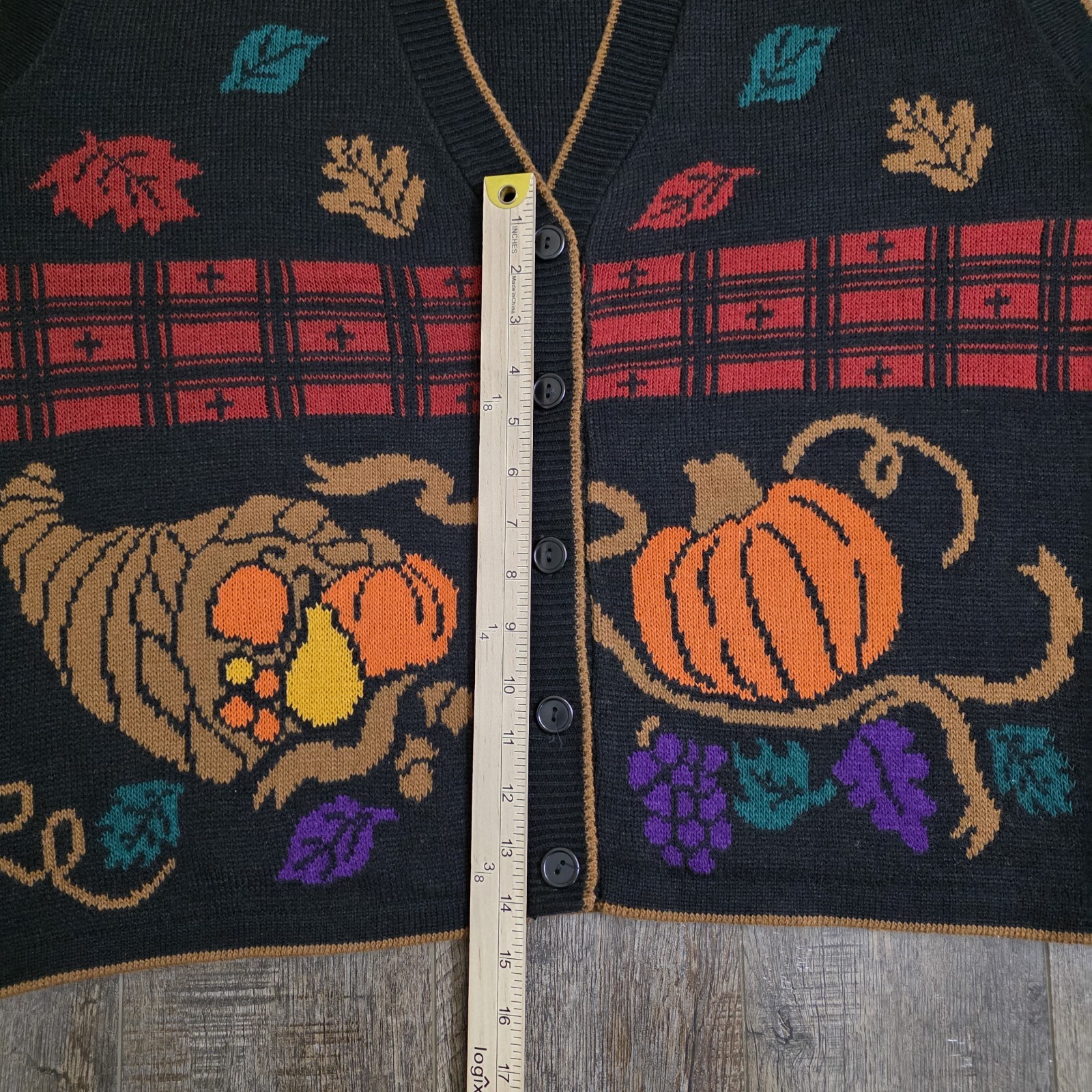 Vintage Basic Editions Sweater Vest FALL Black Kn… - image 8