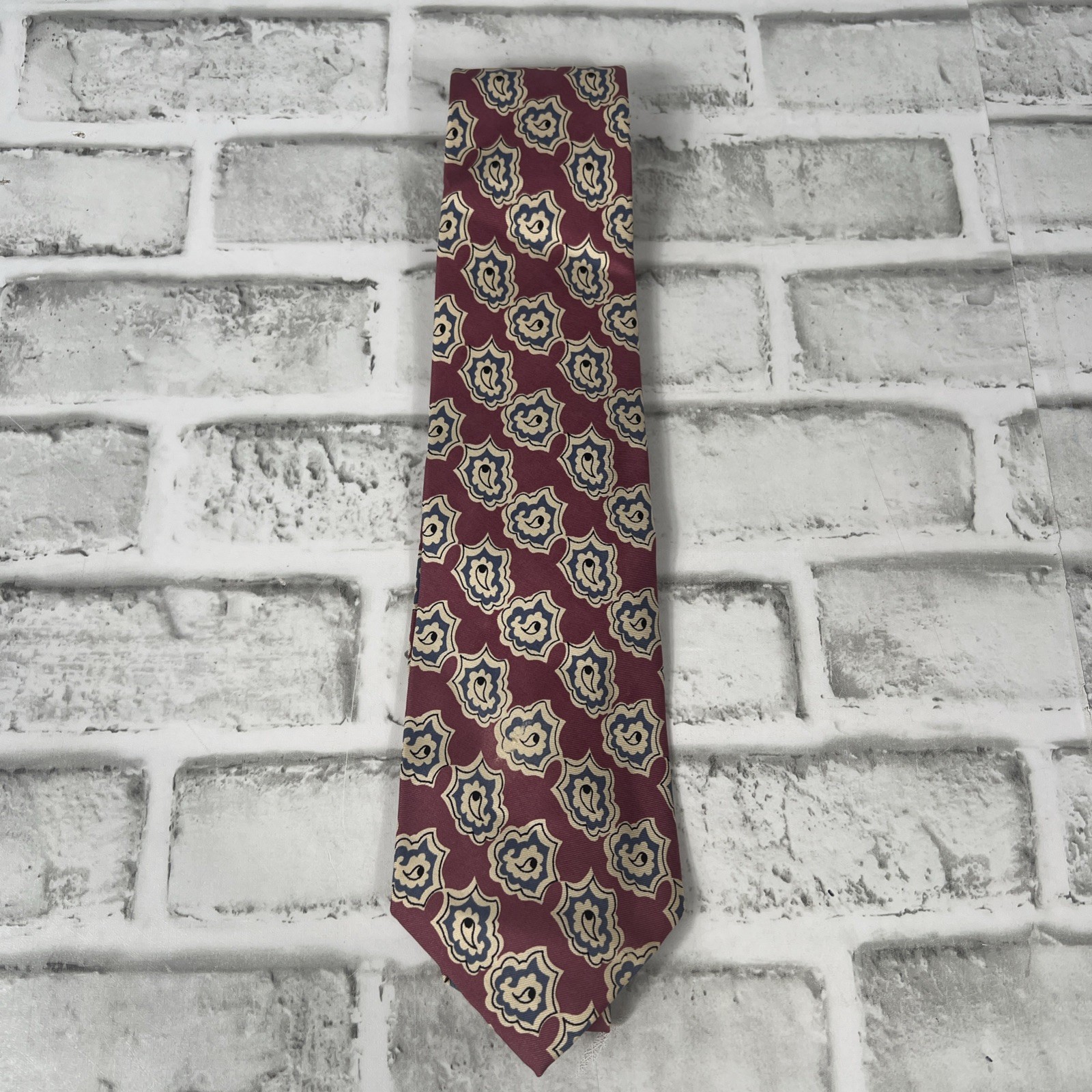 VTG Polo by Ralph Lauren Tie Light Purple Blue Floral100% Silk Hand Made in USA