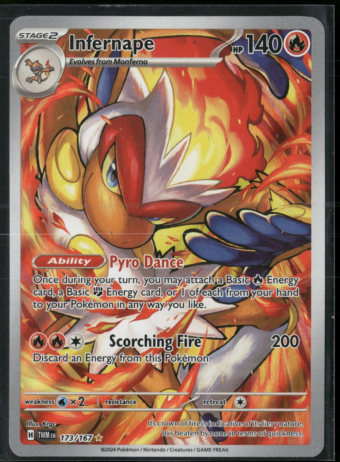 Infernape Illustration Rare SV06: Twilight Masquerade 173/167 NM