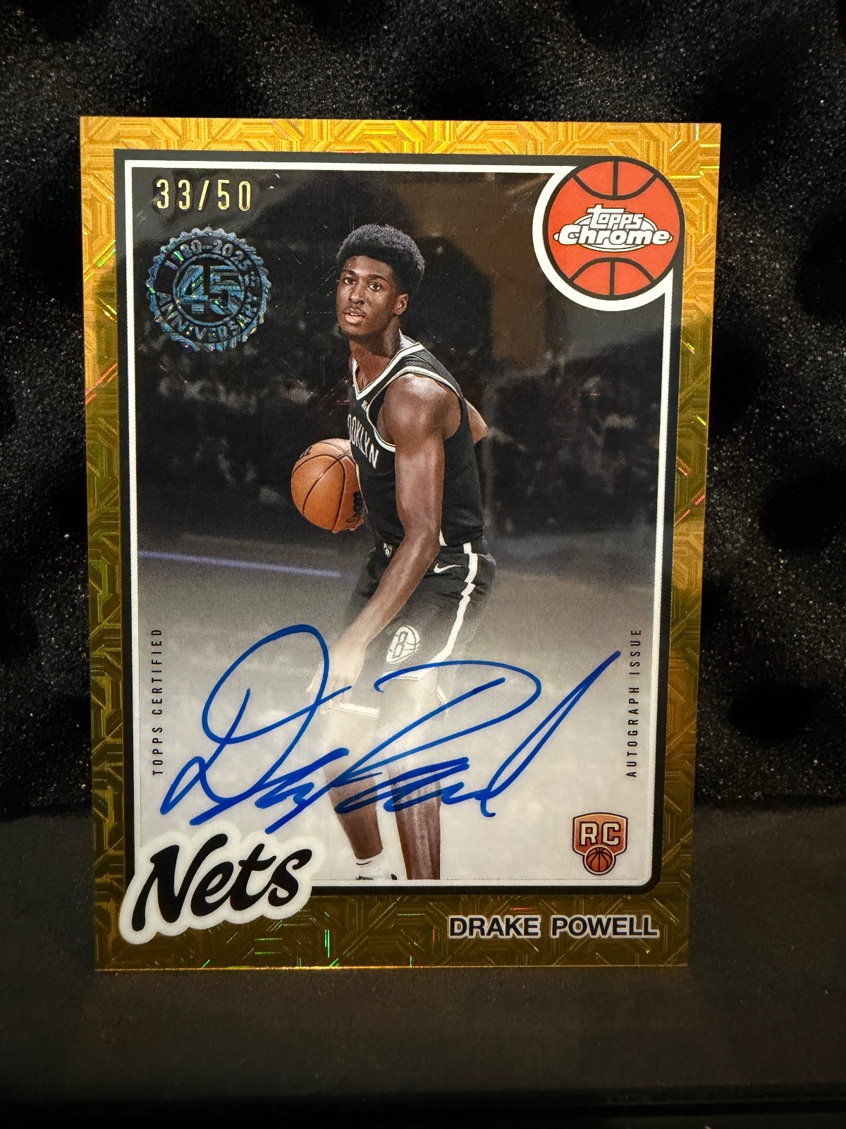 2025 Topps Drake Powell Rookie Mojo Gold Refractor on card Auto 33/50