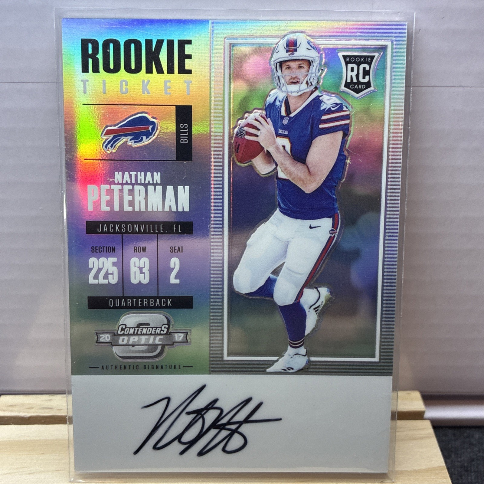 Nathan Peterman Panini Contenders Optic #108 Autograph
