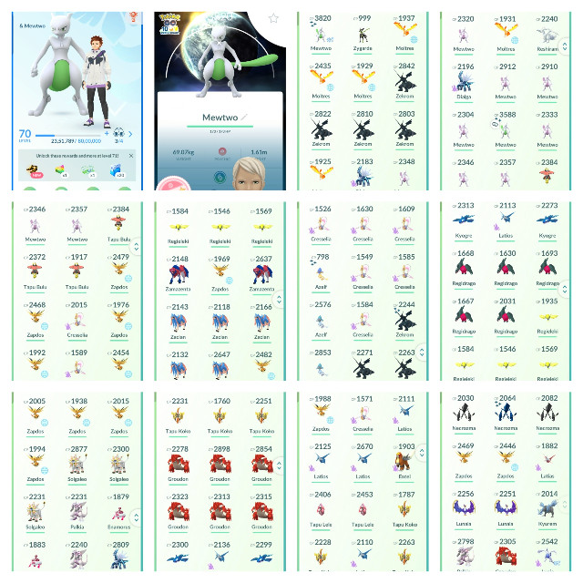 Pokemon Acc Go Lvl 70 165 Legendary /148 Shiny /97 Perfect