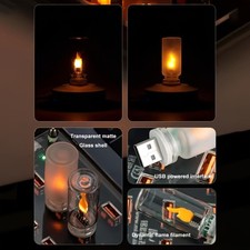 Fiamma Luce Ambiente USB Luce Notturna Illuminazione Decorativa Campeggio