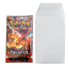 100PC Protective Sleeves Self Sealing Clear View Bags for Pokemon Booster Packs