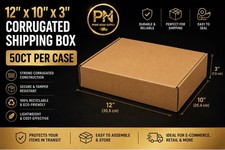 50ct 12x10x3 Corrugated Shipping Boxes