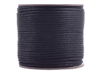 KONMAY 50 Yards 2.0mm Nylon Rattail Satin Silk Trim Cord Beading 2.0mm, Black