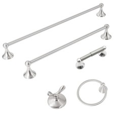 Brushed Nickel 5 Piece Bathroom Hardware Set Towel Rack Set Adjustable Expand...