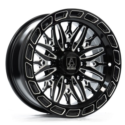 15x7 Axe Hypnos UTV Gloss Black Milled Wheels 4x137/4x156 (10mm) Set of 4