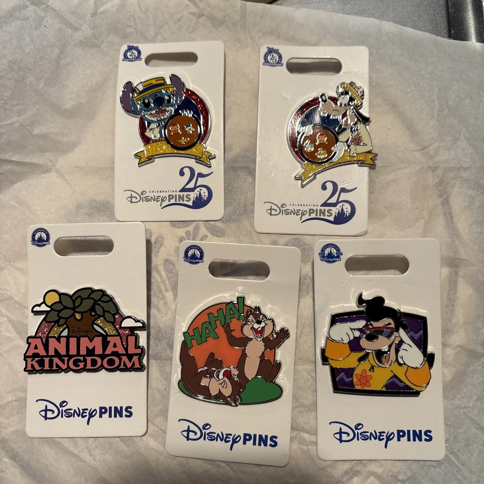 Disney Parks Pins 5 Pin Set Max Stitch Chip And Dale more