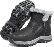 Women's Winter Black Snow Boots UK 39 Fur Lined Waterproof Anti-Slip Warm Light