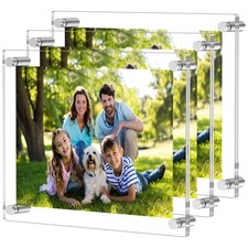 NIUBEE Clear Acrylic 8x10 Wall Mount Picture Frame, Floating Frames for Photogra