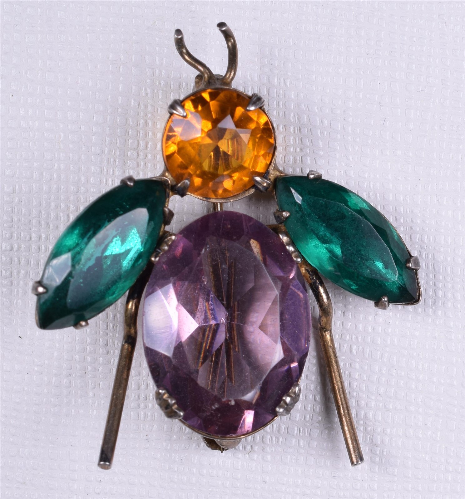 Vintage Pin Signed Adele Simpson Insect Brooch Rh… - image 1