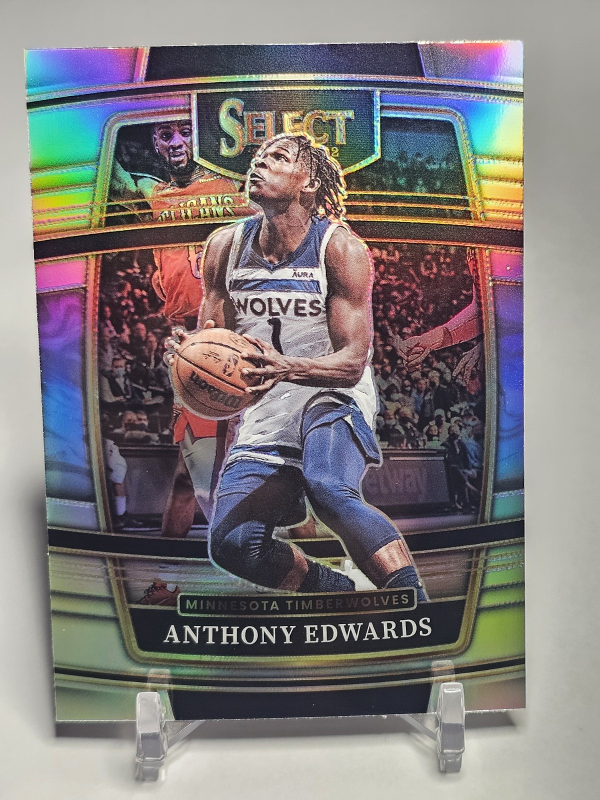 Anthony Edwards 2021-22 Panini Select Concourse Silver Prizm SP #49 Timberwolves