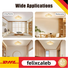 Japanische Deckenleuchte LED Warme Licht Beleuchtung Holz Deckenlampe Wohnzimmer