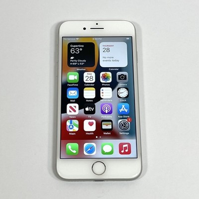 Apple iPhone 7 Unlocked 128GB Silver 100% Battery Health Excellent Condition